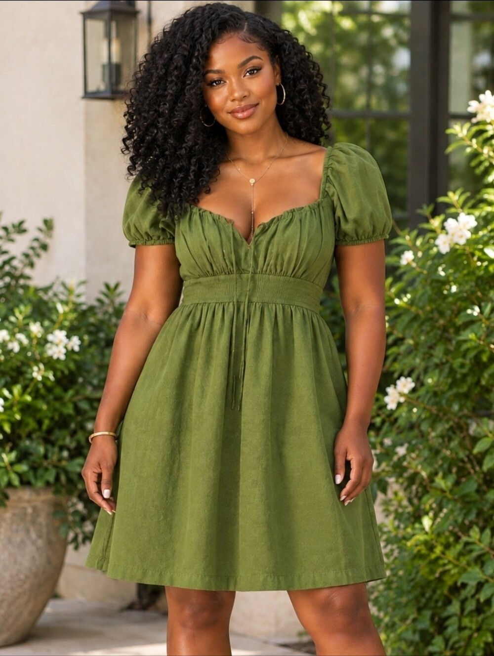 NEW!!!! Lucky Brand Dusty Olive Mini Dress,Sz Large,NWT